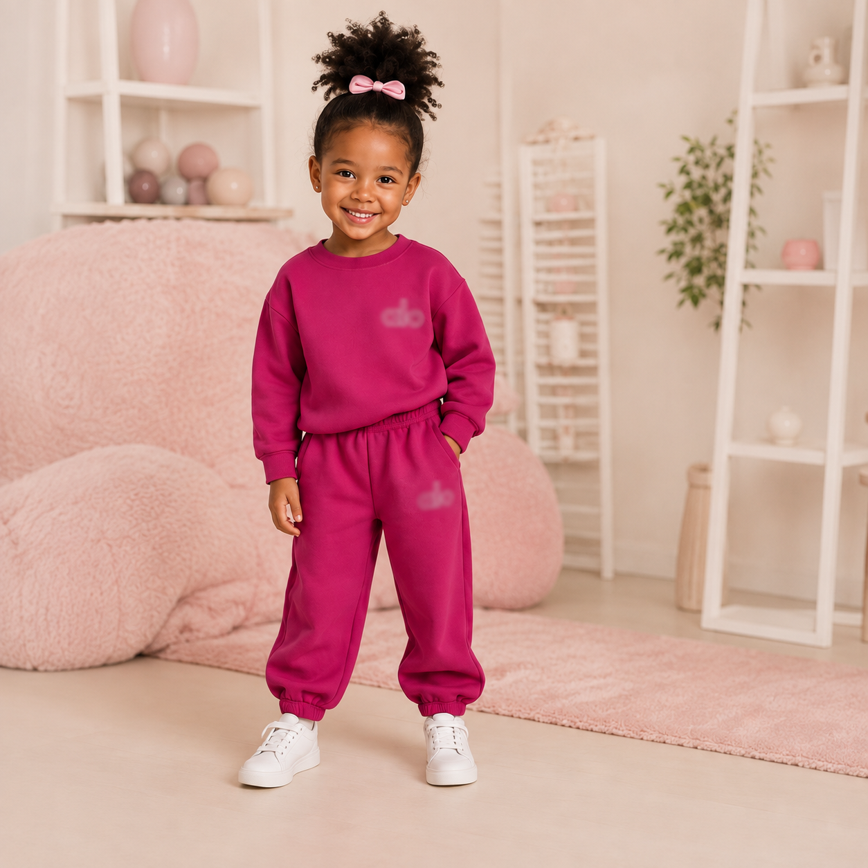 Ensemble Mini Jogging Fille Fushia - Maison Nayless