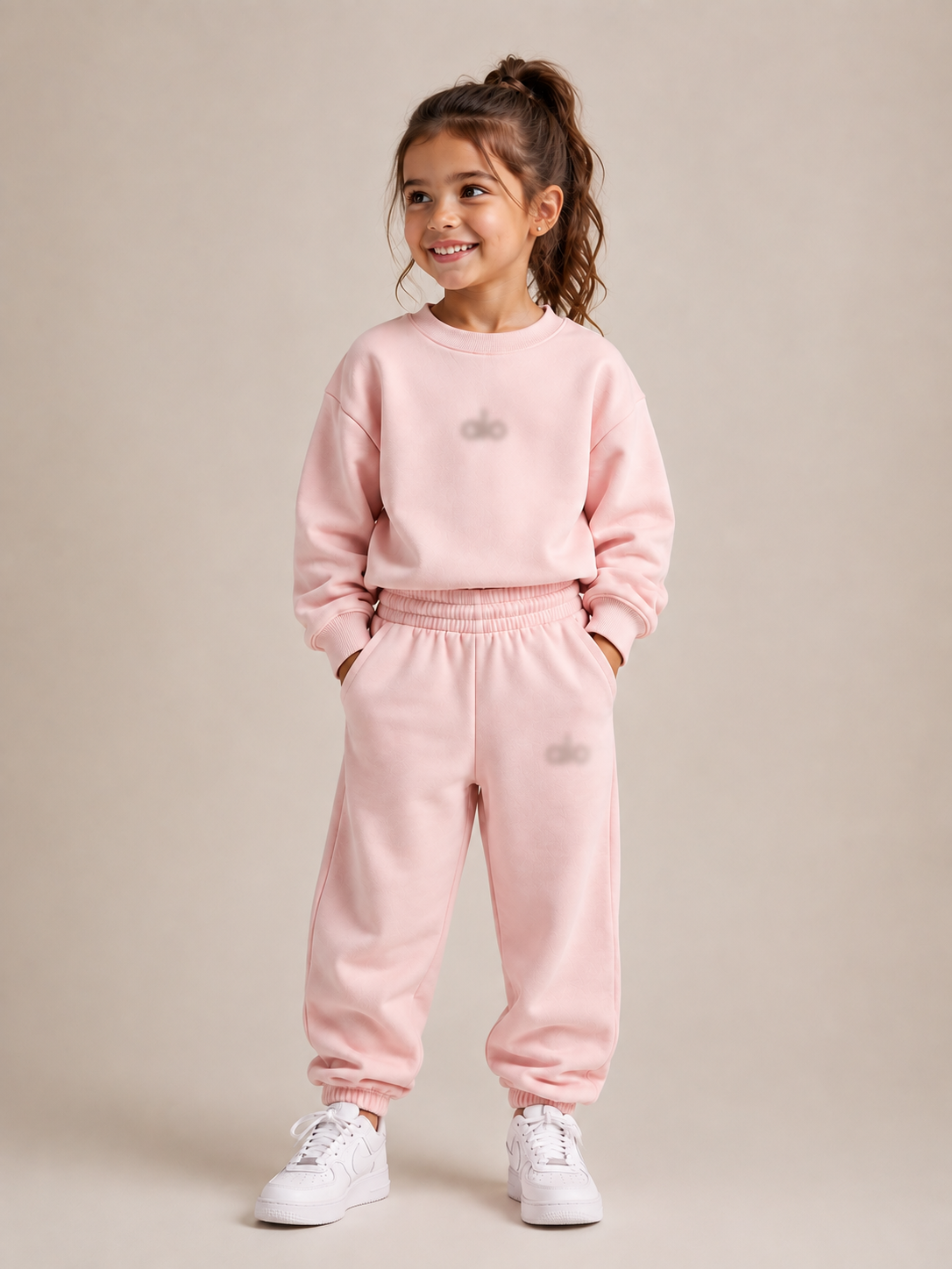 Ensemble Mini Jogging Fille Rose Clair - Maison Nayless